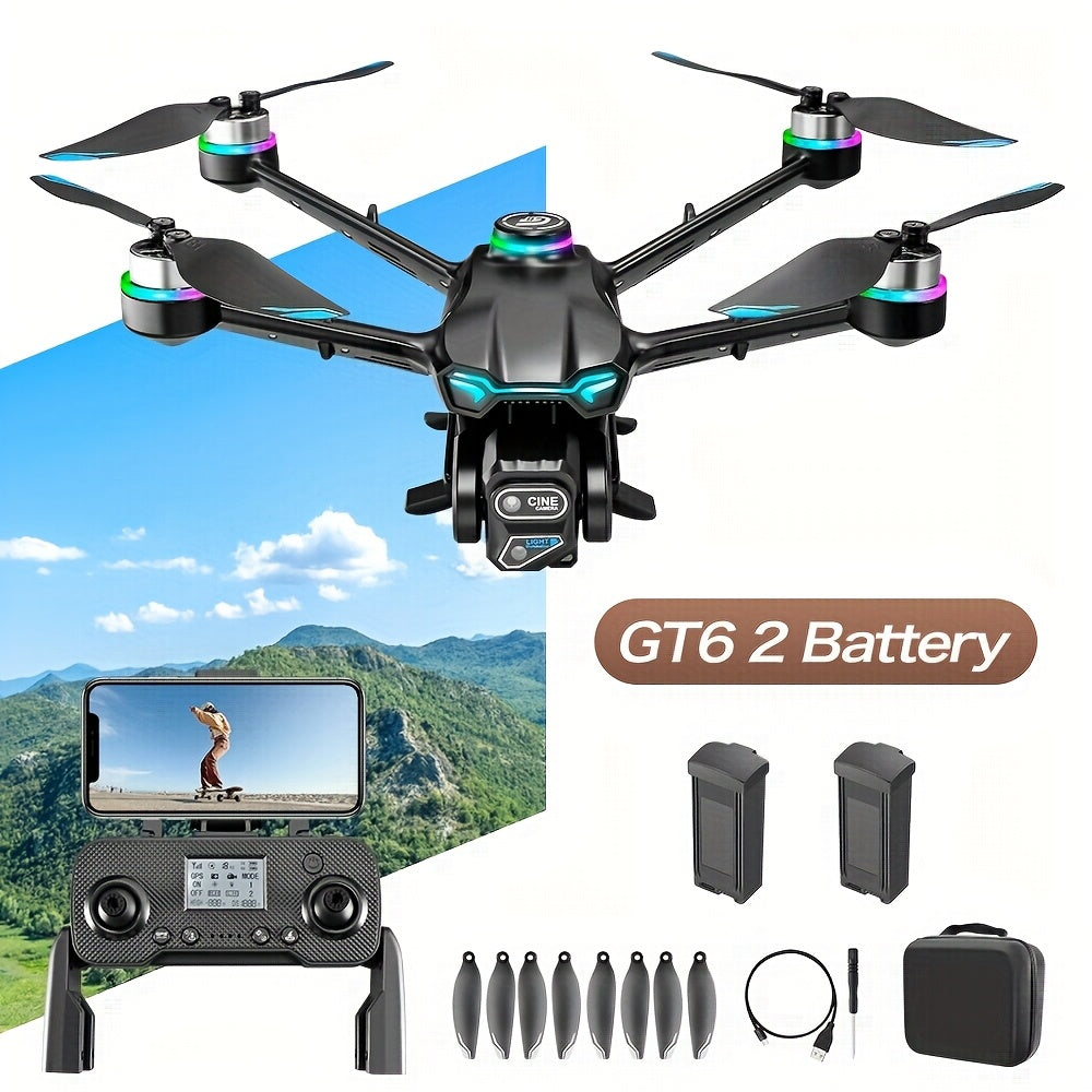 4K Camera GPS Drone with Dual WIFI, Wireless RC Long Range Quadcopter, Optical Streaming Transmission, Folding Design, Brushless Motor, Gesture Photo Taking