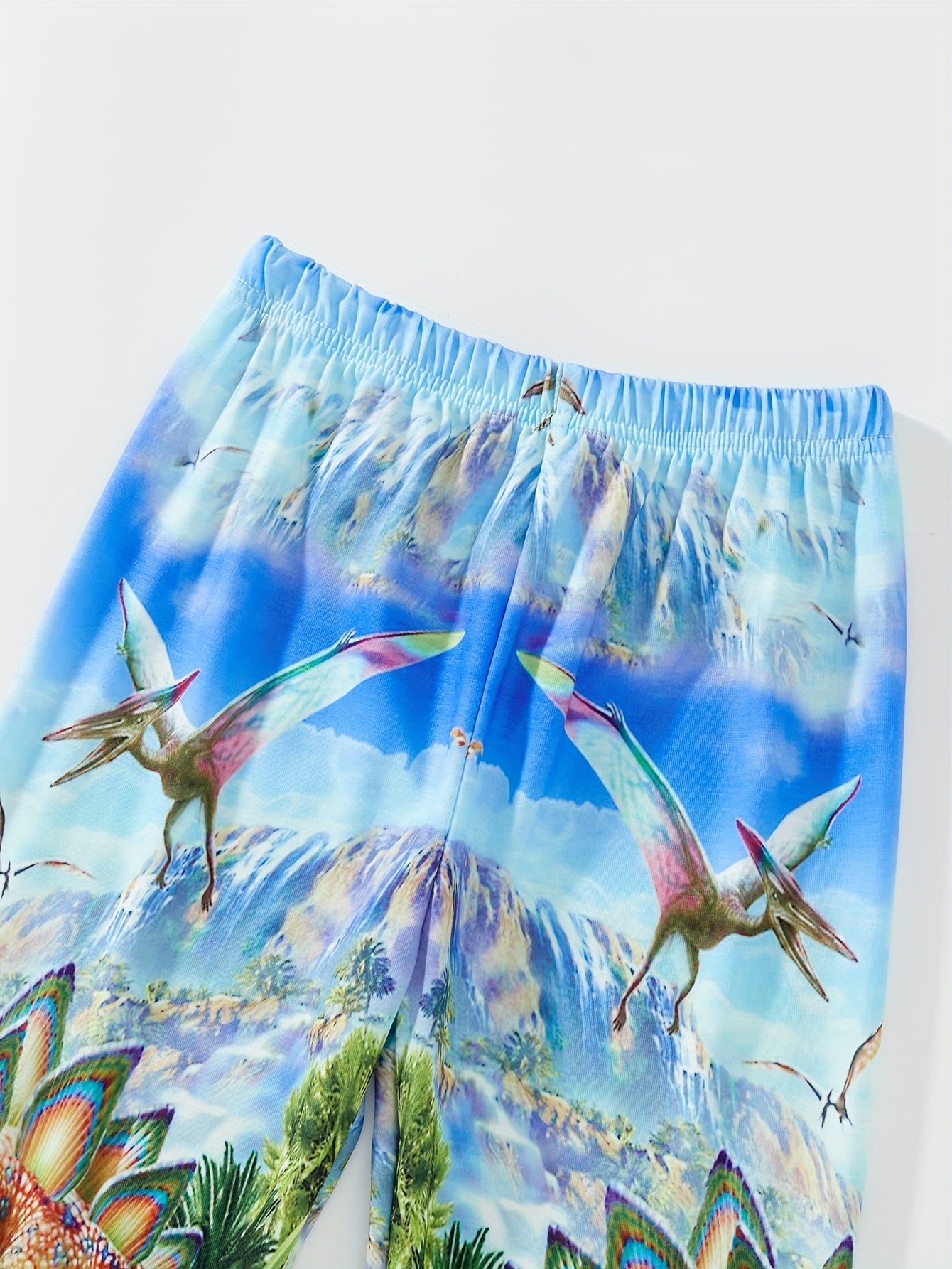 Random Hair 2 Sets Boys Dinosaur Pajama Set Digital Print 3D Gamepad Handle Set Pajamas 2pcs Set