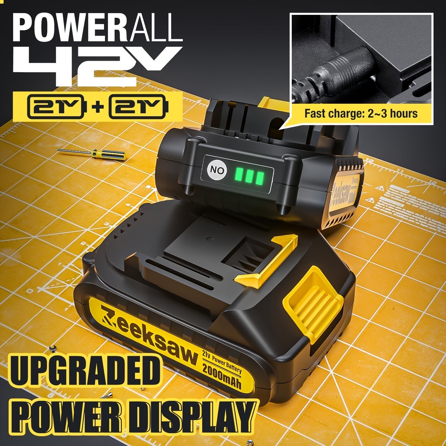 Mini Chainsaw Cordless, 8 Inch Handheld Electric Chain Saw with 2pcs 2.0Ah Battery And Charger, 26ft/S Speed - Automatic Chain Tensioning & Auto Oiler for Tree Branches, Courtyard, Household, And Garden, ZEEKSAW