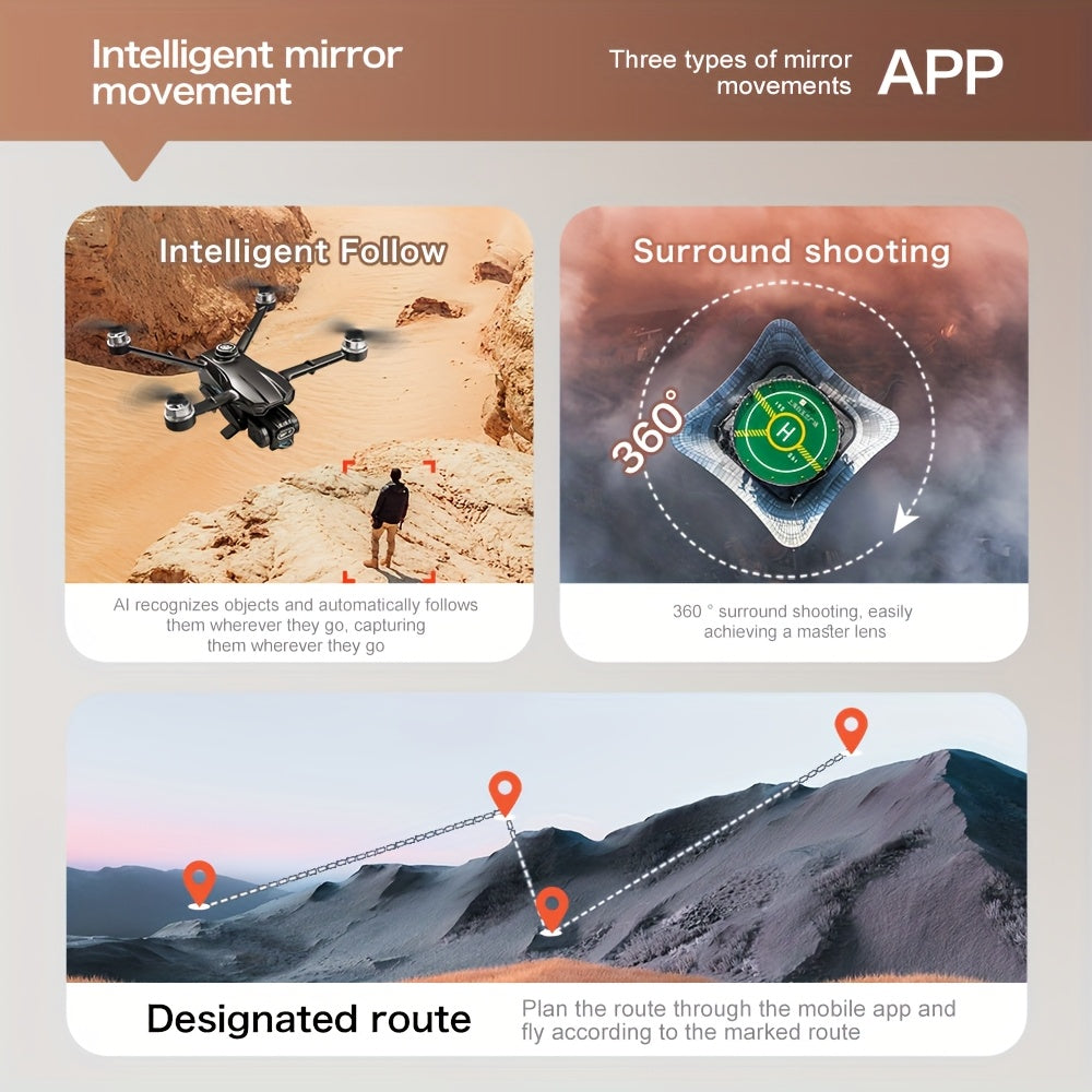 4K Camera GPS Drone with Dual WIFI, Wireless RC Long Range Quadcopter, Optical Streaming Transmission, Folding Design, Brushless Motor, Gesture Photo Taking