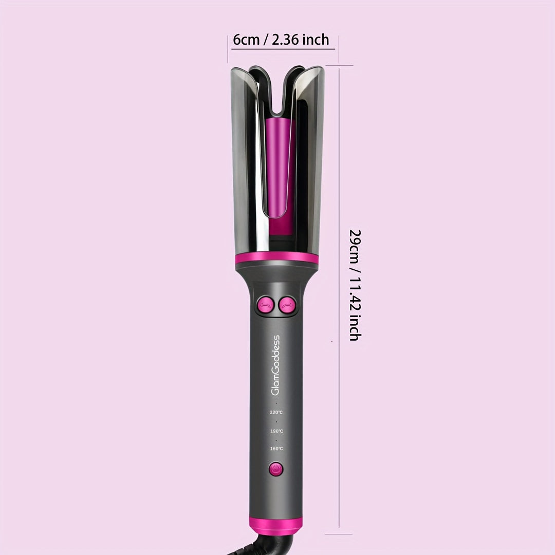 Automatic Rotating Hair Curling Iron, Beach Waves Curling Wand with 3 Temp, 500 Million Ionic, Dual Voltage & Lightweight for Travel ()