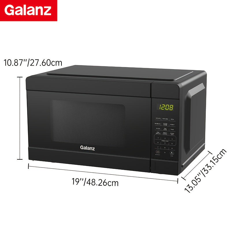 Galanz 0.9 CuFt Compact Microwave Oven | Auto Cook 6 Preset Menus, Express Cook 30 Sec, Quick Reheat Popcorn Pizza Frozen Dinner, Perfect for Small Spaces, Even Heating, LED Display, Simple Powerful Design B888 Model