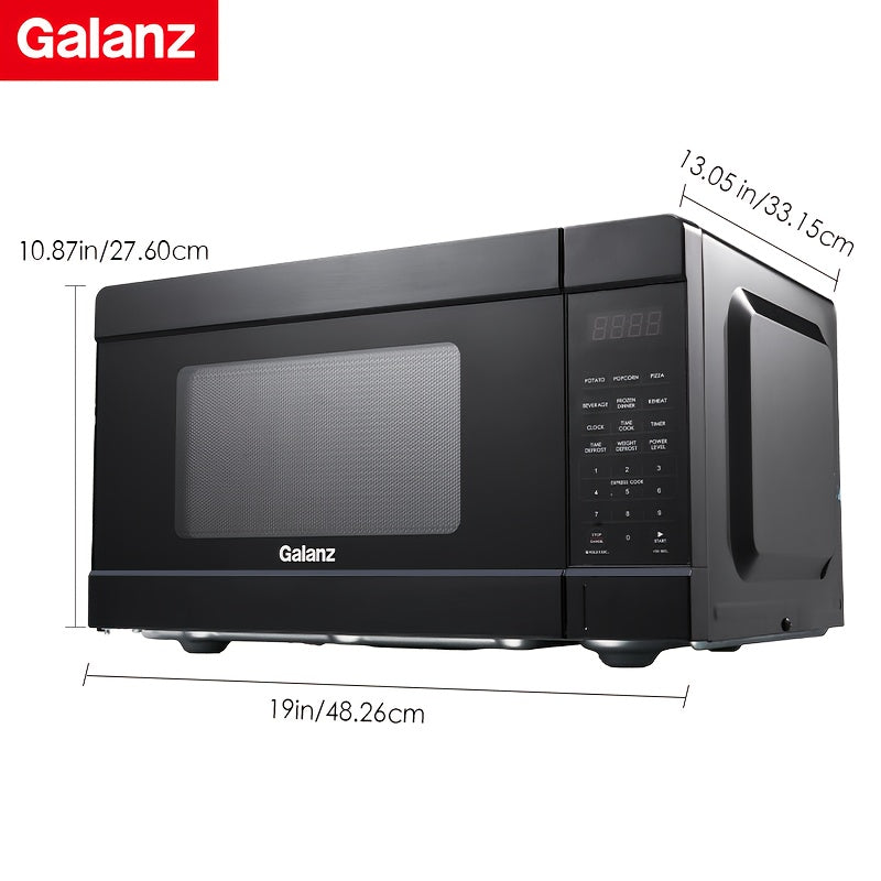 Galanz Compact Microwave Oven with 6-in-1 Automatic Menus, Child Lock & LED, 900W Power, 0.9 Cu.Ft Small Oven, Removable Turntable Plate - Compact Countertop/Balcony Microwave Suitable for Apartments, Dorms, Small Kitchens (B