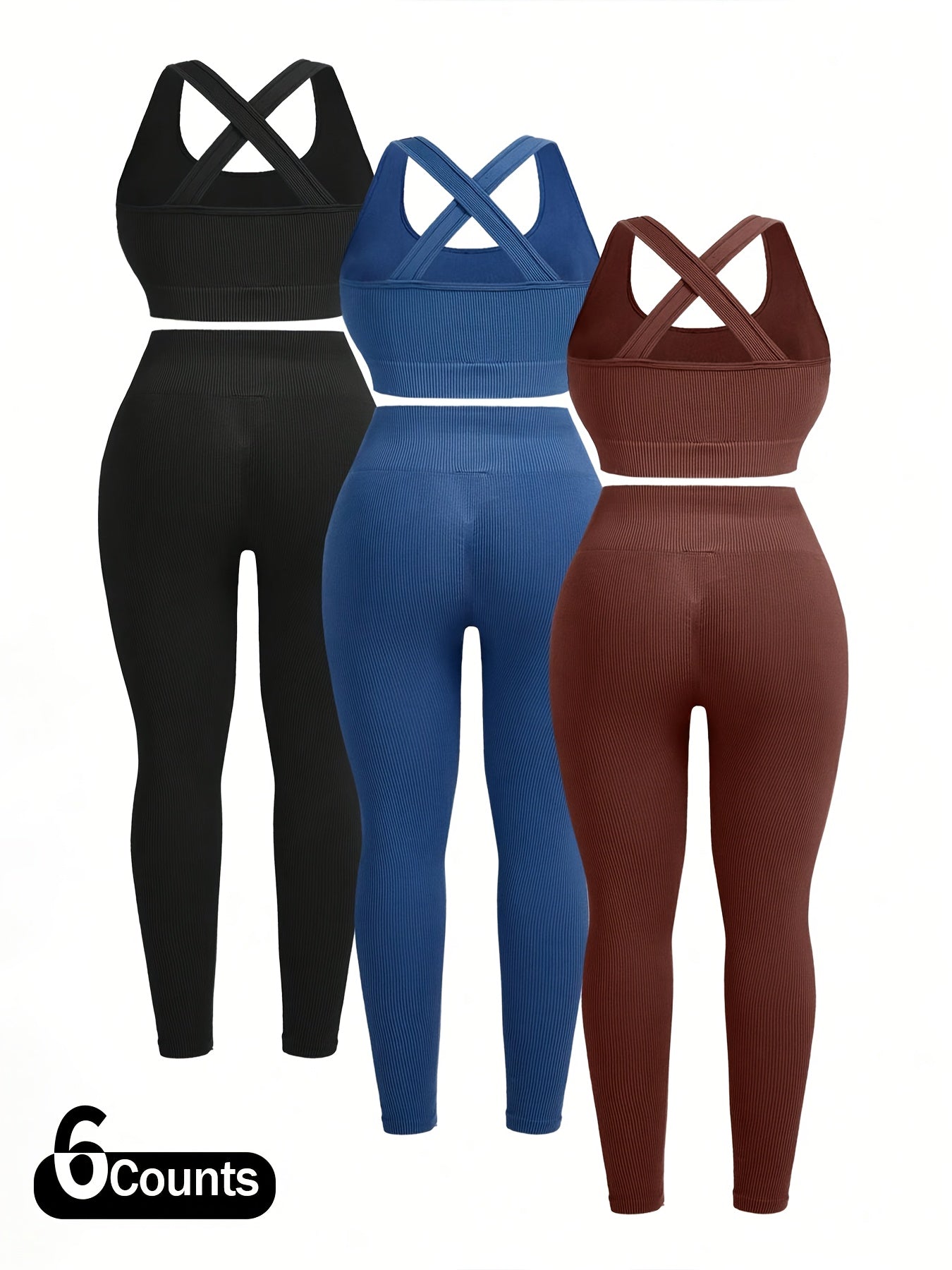 Women's Gym Workout Set, Solid Color Wide Strap Bra and Leggings, Seamless Yoga Pants for a Slim Fit