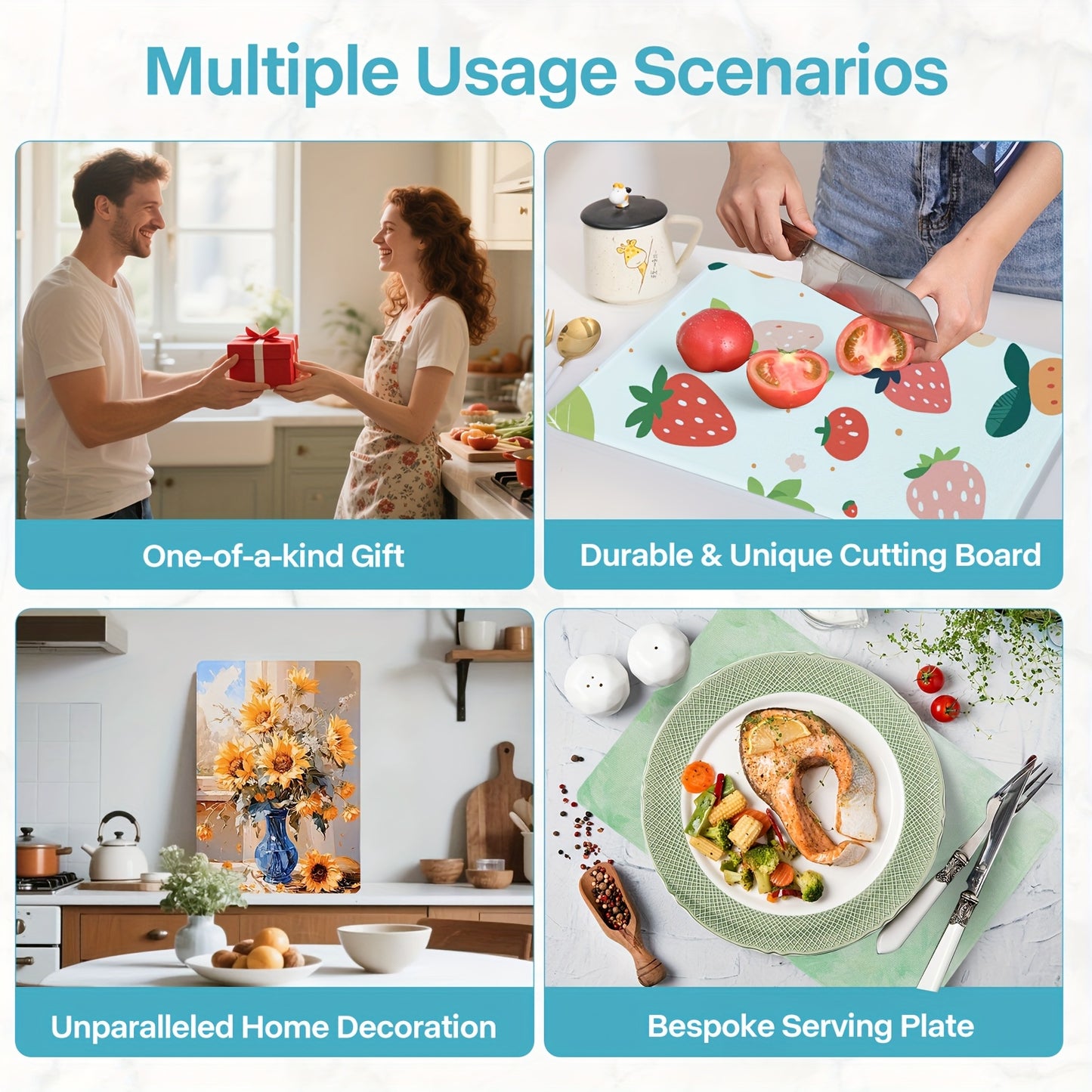 Blanks for Sublimation Cutting Boards, Measuring 11.2"X15", Made of Textured Tempered Glass, Ideal for Kitchen Use, Featuring a Non-Slip And Heat-Resistant Surface for Home Decor.