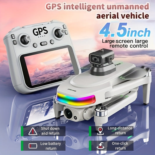 SEREE 8K HD Camera, 4.5-inch Large Screen Remote Controller, 5G Optical Flow Folding Drone with WiFi Transmission Professional Aerial Camera Quadcopter. Features Optical Flow Positioning And Obstacle Avoidance, One-touch Take